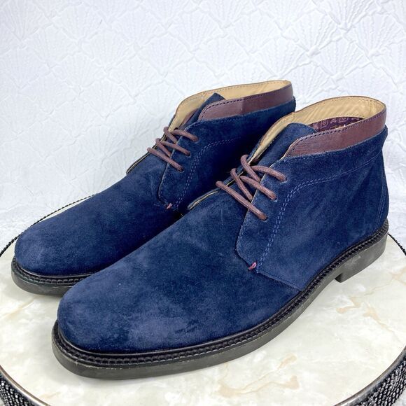 Sebago Chukka Boots Mens 9.5 Navy Blue Suede Leather Turner Lace Up Classic Shoe - Picture 5 of 13